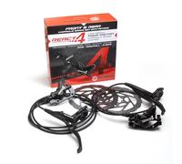 CLARKS React 4 Hydraulic Disc Brake Set - 4 Piston Hydraulic Brake System - 160mm Rotor Complete Brake Set Compatible with mountain bikes (MTB), Downhill and E-bikes
