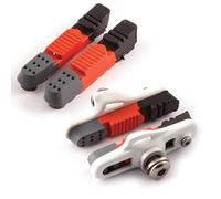 Clarks Cycle Systems Road Elite Triple Compound Interchangeable Cartridge Brake Pads, Plus Extra Replacement All-Weather Cartridge Pad Inset & Retaining Pins, 55mm, White