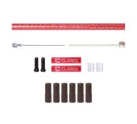 Clarks Cycle Systems Road/MTB Stainless Steel Inner Cable & Braided Outer Brake Cable Kit, Front & Rear, Red