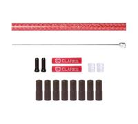 Clarks Cycle Systems Road/MTB Stainless Steel Inner Cable & Braided Outer Gear Cable Kit, Front & Rear, Red