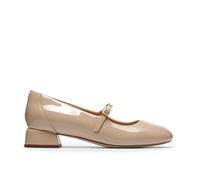 Clarks Daiss30 Bar Beige Patent Court Shoes,mary Jane Beige