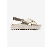 Clarks DashLite Wish Womens Gold Leather, 3.5