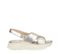 Clarks Dashlite Wish Gold Leather Flat Sandals Gold