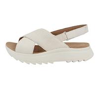 Clarks for woman. 26171949 DashLite Wish leather sandals white (41), 3 to 5 cm, Velcro, Casual