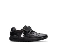 Clarks Daze Kick Kid Black Riptape, School Shoes | Size: 1.5-Wide Fit Clarks Black 1.5-Wide Fit