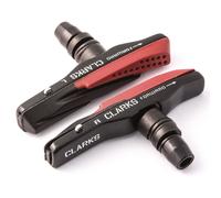 Clarks Mountain Rim Brake Pads - Pair of 72mm Alloy Carrier Brake Pads with Replacement Inserts Compatible with Mountain Bikes Ideal for All Weathers
