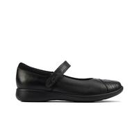 Clarks Etch Beam Kid Leather Shoes in Black Wide Fit Size 2.5