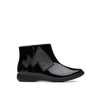 Clarks Etch Trail Kid Patent Boots In Black Patent Wide Fit Size 10.5