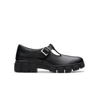 Clarks Evyn Bar Youth Leather Shoes in Black Size 7