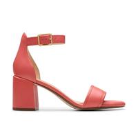 Clarks Women's Ezoria Mae Sandal, Coral Leather, 6 UK