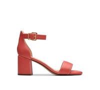 Clarks Women's Ezoria Mae Sandal, Coral Leather, 8 UK