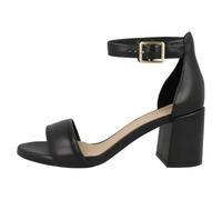 Clarks Originals Women's Heeled Sandals Ezoria Mae Black Leather Size 8 Standard Fit