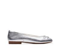 Fawna Lily Silver Leather Ballerina Clarks Silver 6-Standard Fit