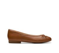Clarks Fawna Lily Tan Leather Ballerina In Brown Brown 8-Standard Fit
