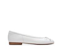 Clarks Women's Fawna Lily Ballet Flat, White Leather, 4 UK
