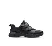 Clarks Feather Shine Kid Black Trainers, Riptape, School Shoes | Size: 12-Standard Fit Clarks Black 12-Standard Fit
