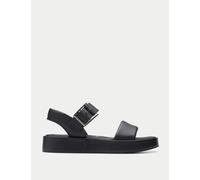 Clarks female Alda Wide Fit Leather Ankle Strap Sandals - 6 - Black, Black