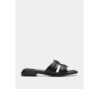 Clarks female Leather Strappy Open Toe Mules - 6 - Black, Black