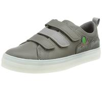 Clarks Boy's Flare Bug K Sneaker, Dark Grey Leather, 1.5 UK