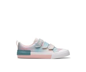 Clarks Foxing Brill Kid Textile Shoes in Pastel Size 7