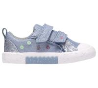 Clarks Foxing Trim T Denim blue Kids toddler girls trainers 8673-76F in a Plain Textile in Size 6.5