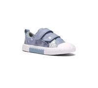 Clarks Foxing Trim T Denim Blue Kids Toddler Girls Trainers 8673-77G