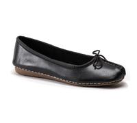Clarks Women's Freckle Ice Ballet Flats, Black Leather, 5 UK