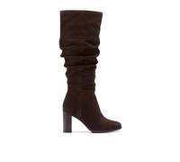 Clarks Freva 85 Slouch Dark Brown Suede Knee High Boots Brown 5.5-Standard Fit