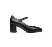 Clarks Freva55 Strap Black Leather Shoes Black