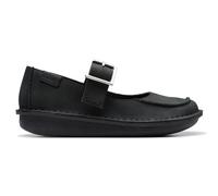 Clarks Funny Bar Leather Women's Hook and Loop Shoes - Black - Size:UK 5