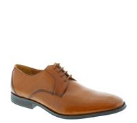 Clarks Gilman Lace H Fit Leather Derby Wide Shoes - Dark Tan - 7.5 UK