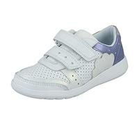 Clarks Girls Casual Trainers Scape Shell - White Leather - UK Size 1F - EU Size 33 - US Size 1.5M