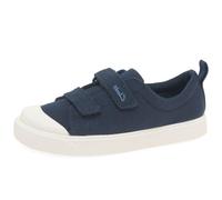 Clarks Girl's City Bright T Low-Top Sneakers, Navy Blue Canvas, 4 UK Child