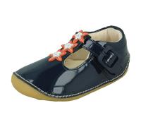 Clarks Tiny Flower T Navy patent Kids girls first and baby shoes 6257-77G in a Plain Leather in Size 3.5