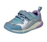 Clarks Girls Clarks Casual Glittery Trainers Tidal Shell - Light Blue Combi (Toddler) - UK 6 Infant - G