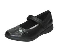 Clarks Girls Clarks Formal School Shoes Etch Spark - Black Leather - UK 7 Infant - G