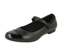 Clarks Girls Clarks Mary Jane Style School Shoes Scala Gem Y - Black Leather - UK 3 Child - D