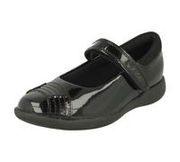 Clarks Girls Clarks Rainbow Detailed School Shoes Etch Beam - Black Patent - UK 8 Child - E