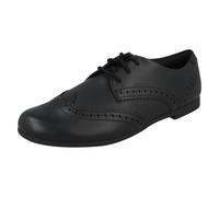 Clarks Girls Clarks School Shoes Scala Lace - Black Leather - UK 8 Junior - E