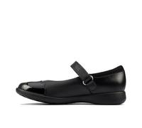 Clarks Girl's Etch Beam K Ballet Flat, Black Black Leather, 13.5 UK Child