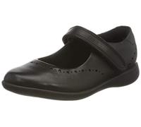 Clarks Girls Etch Craft K Wide Fit Ballet School Shoes, Black Leather, 10.5 UK Wide