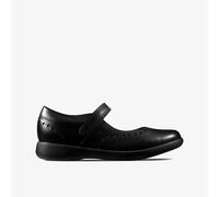 Clarks Girls Etch Craft Kid Black Leather School Shoes,Mary Jane Leather School