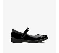 Clarks Girls Etch Spark Toddler Black Patent School Shoes,Mary Jane Patent