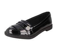 Clarks Girl's Glossy Scala Loafers | Timeless Silhouette | Soft Foam Footbed | Odor Control Technology | Wide Fit Available
