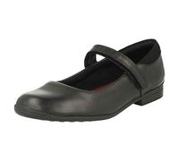 Clarks Girls Clarks Hook & Loop School Shoes Jamie Star - Black Leather - UK 7 Infant - G