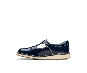 Clarks Girls Joyful Skip K. Ballet Flat, Navy Patent, 10.5 UK