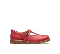 Clarks Girls Joyful Skip K. Ballet Flat, Red Leather, 7 UK