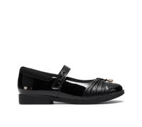 Clarks Girls Lock Gem Kid Black Patent Mary Jane,Riptape,School Shoes