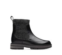 Clarks Girls Nova Tale Half Length Boots, Black (Black Leather), 7.5 UK