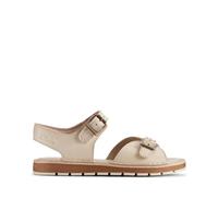 Clarks Girls Playsunreef K. Flat Sandal, White Leather, 9 UK